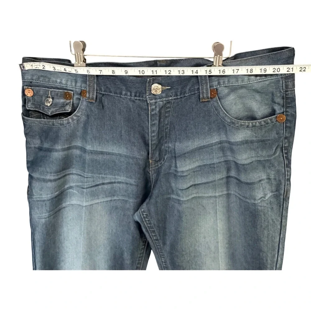 True Religion Zach Straight Leg Jeans Mens 42‎ Blue Y2K Streetwear Grunge Baggy